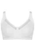 Voorzijde productafbeelding soft bh met meshrand in de kleur wit van het merk Naturana 