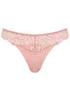 Voorzijde productafbeelding string met gerecycled kant in de kleur pink rose van het merk Naturana 