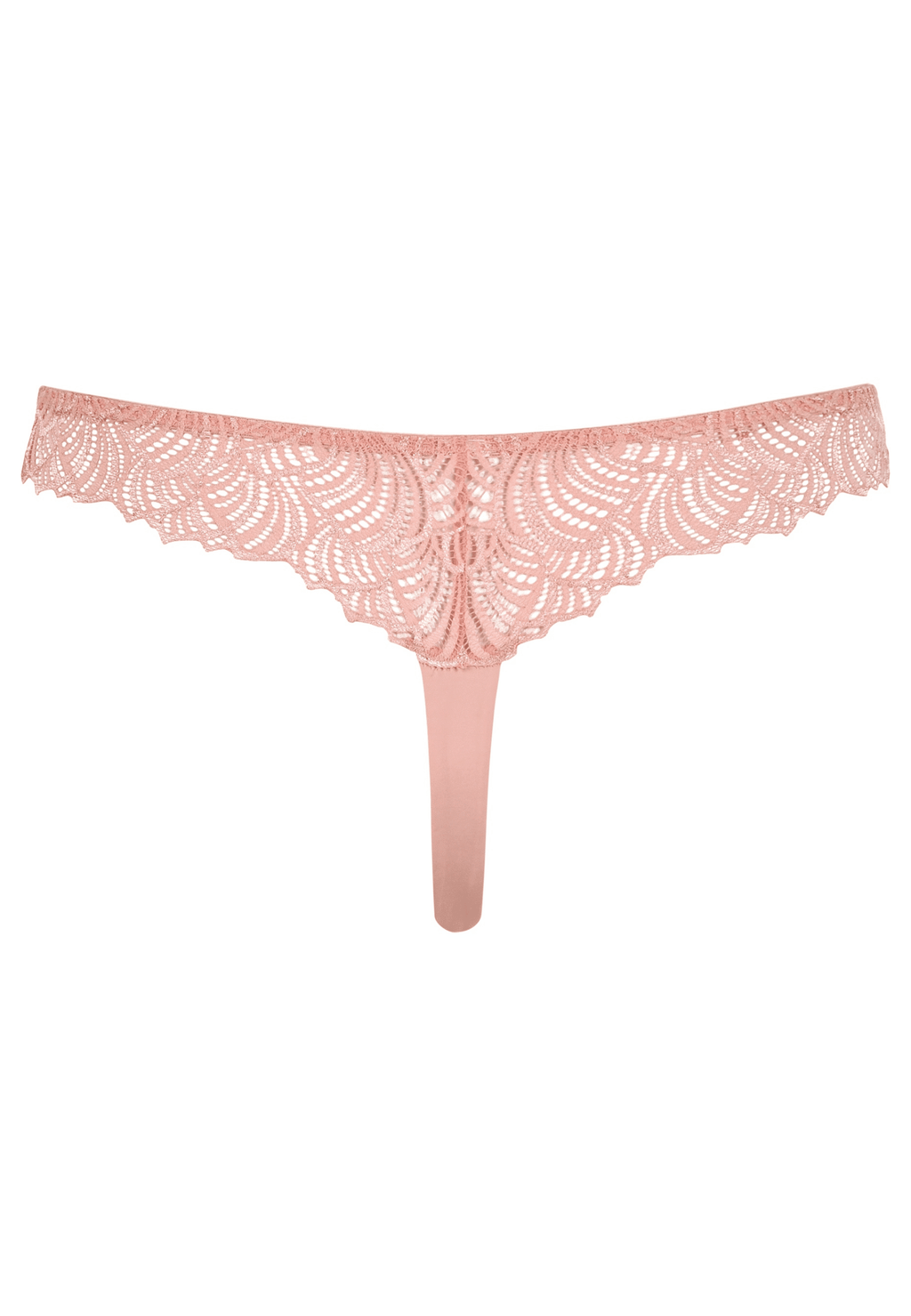 Achterzijde productafbeelding string met gerecycled kant in de kleur pink rose van het merk Naturana 