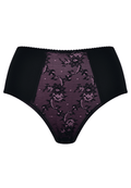 Voorzijde productafbeelding tailleslip met kant in de kleur zwart fushia van het merk Naturana