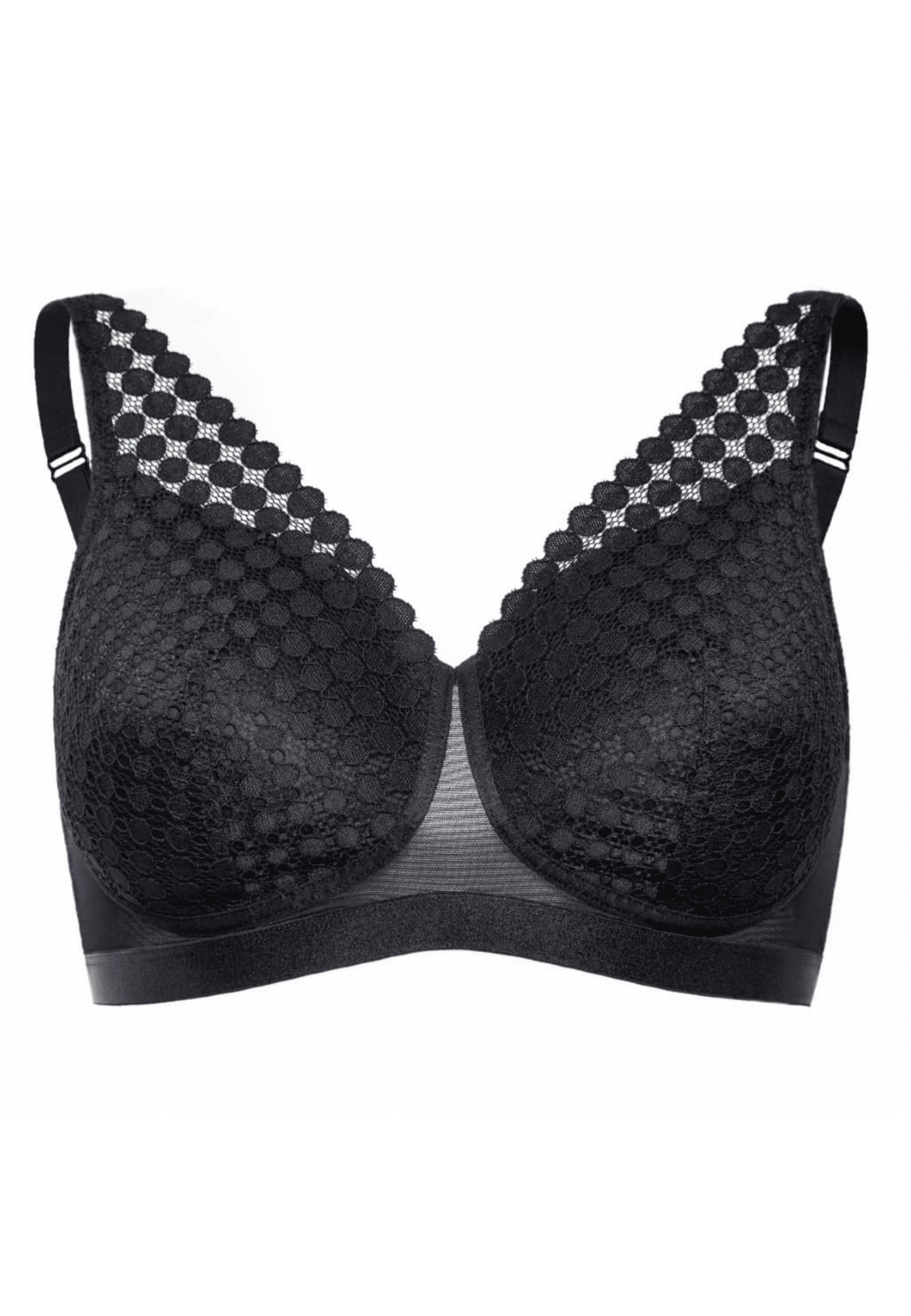 Voorzijde productafbeelding victress prothese bh in de kleur zwart van het merk Megami